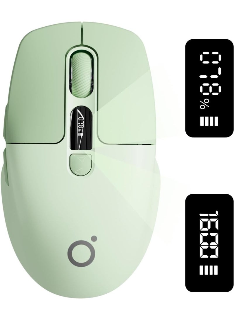 Eweadn Wireless Bluetooth Mouse With Battery & DPI LED Screen Display,BT & 2.4G Silent,Quiet Click,Portable Computer Accessories For Laptop/PC/Mac(Green) - Image 1